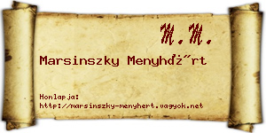 Marsinszky Menyhért névjegykártya